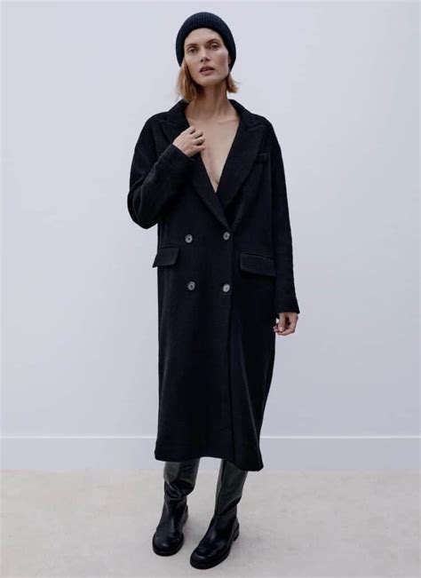 zara cappotto nero donna